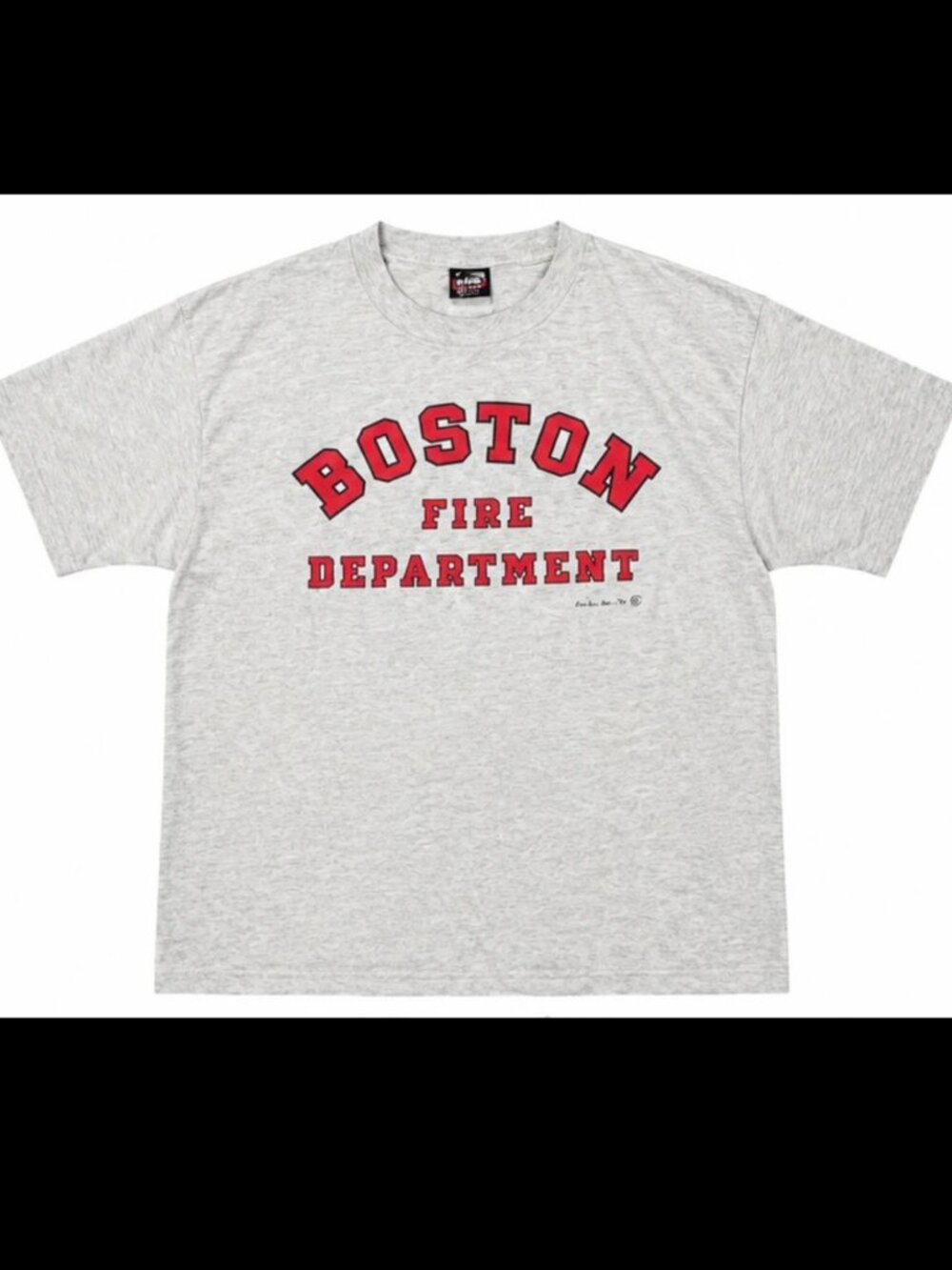 Fruit of the Loom Boston Fire Department 1993 T-Shirt – Light Gray, Size XL, Vin